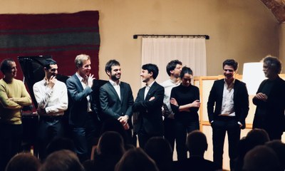François-Frédéric Guy and the young talents at the end of the concert