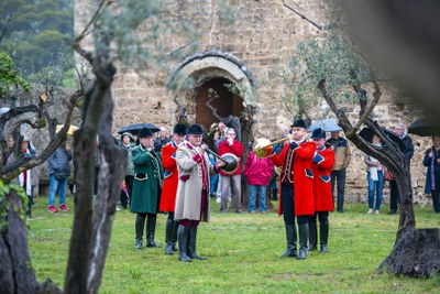 Demonstration de cors de chasses avant concert © Francis Vauban